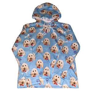 Womens Dog Lover Sweatshirt Size Medium Pullover Otterhound Dogs Blue NWOT Soft